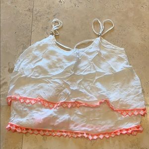 Aeropostale XS White/Pink Tank Top with Detail